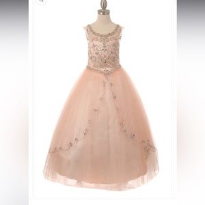 Bliss Youth Pageant Mini Quince Style 8005 Blush Color Size 16 girls